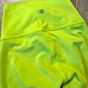 neon yellow lululemon leggings size 0